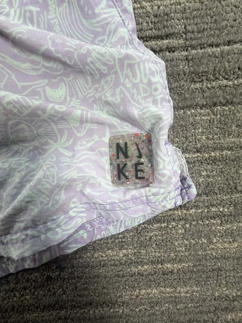 Nike Men's Graphic Print Swim Volley Shorts Lavender